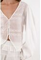 Tennis Camisa Con Transparencia Y Bordado Crudo Para Mujer de Tennis