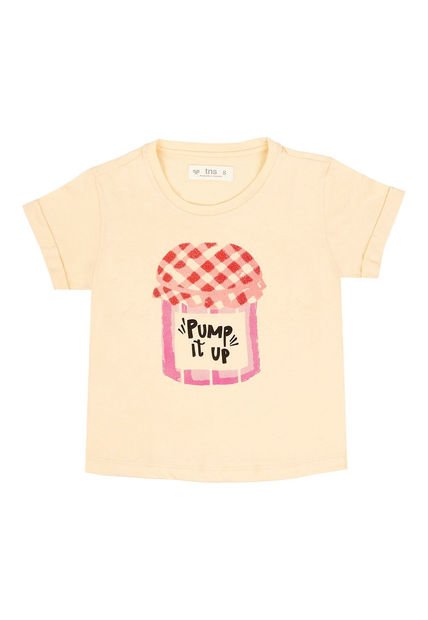 Camiseta Manga Corta Amarilla Para Niña