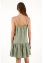 Tennis Vestido Corto De Tela Con Textura Verde Para Mujer de Tennis