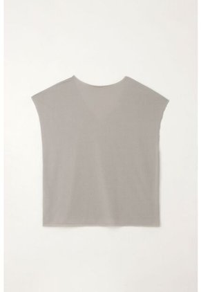 Tennis Camiseta Básica Estampada Manga Corta Gris Para Mujer