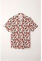 Tennis Camisa Tipo Bowling Con Estampado De Chiles Para Hombre de Tennis