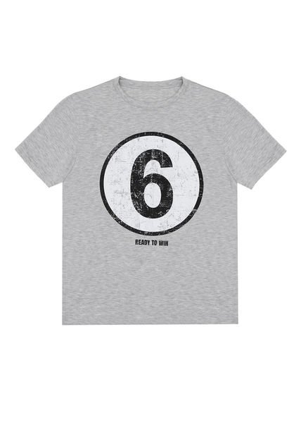 Camiseta Gris Con Estampado Frontal Para Hombre