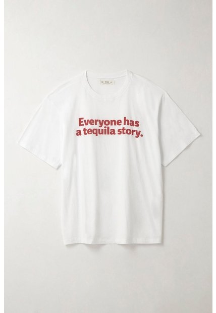 Tennis Camiseta Oversize Con Estampado Blanca Para Mujer