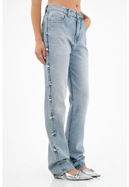 Tennis Jean Azul Con Apliques Metalicos Para Mujer