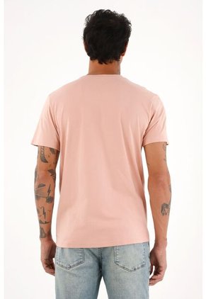 Camiseta Manga Corta Rosada Para Hombre
