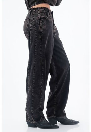 Tennis Jean Horseshoe En Algodón Negro Para Mujer