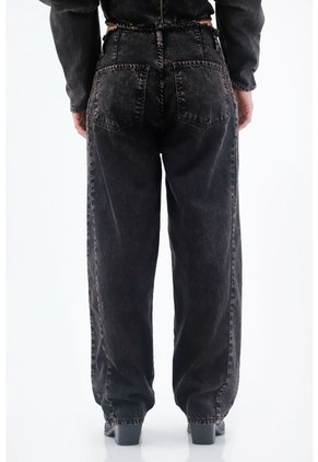 Tennis Jean Horseshoe En Algodón Negro Para Mujer