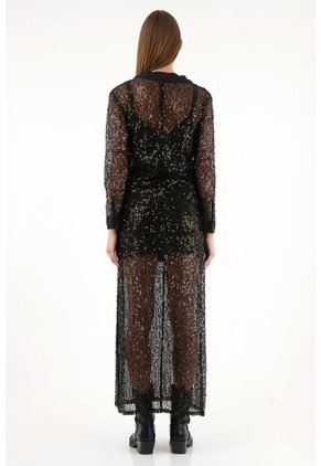 Tennis Vestido Con Transparencia Y Brillo Para Mujer