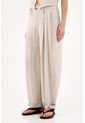 Tennis Pantalón Wide Leg Con Pinzas Frontales En Poliéster Beige Para Mujer de Tennis