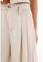 Tennis Pantalón Wide Leg Con Pinzas Frontales En Poliéster Beige Para Mujer de Tennis