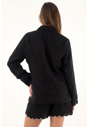 Tennis Blazer Negro Con Bordados Para Mujer