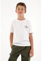 Camiseta Con Bordado Decorativo Blanca Para Niño de Tennis