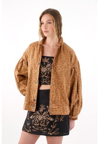 Tennis Abrigo Oversize De Diseño Animal Print Café Para Mujer Tennis