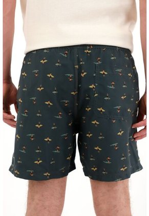 Tennis Pantaloneta Con Estampado De Surfistas Para Hombre