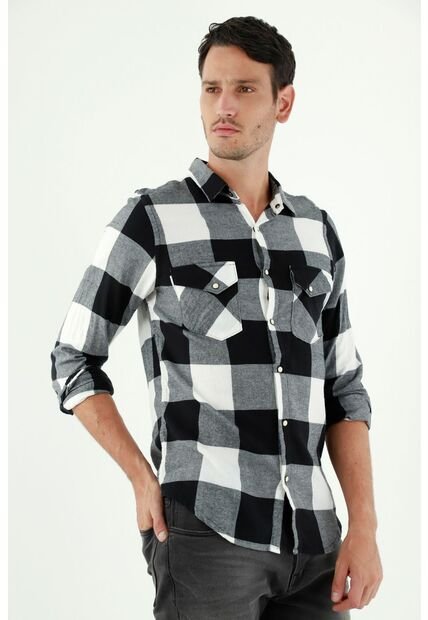 Camisa Leñadora Negra Para Hombre
