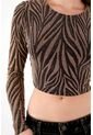 Tennis Camiseta Crop Animal Print Brillante Para Mujer de Tennis