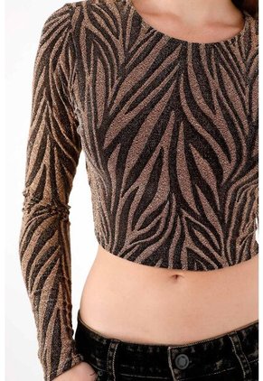 Tennis Camiseta Crop Animal Print Brillante Para Mujer