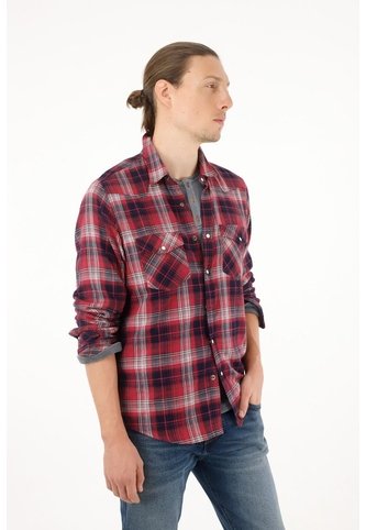Tennis Camisa Tipo Leñadora Roja Para Hombre Tennis
