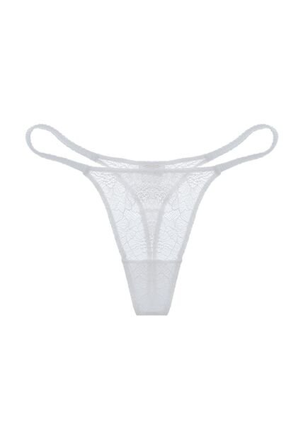 Tennis Panty Tipo Tanga En Encaje Blanco Para Mujer