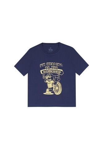 Camiseta Azul Con Estampado Para Niño Tennis