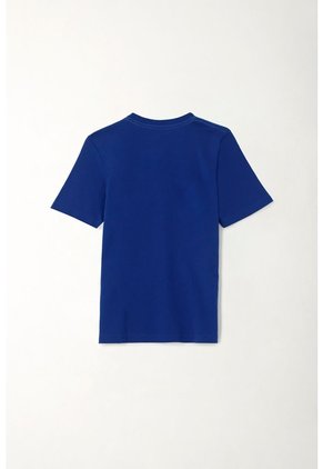 Camiseta Básica Estampada Azul Para Niño