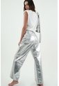 Tennis Pantalón Oversize Plateado Para Mujer de Tennis