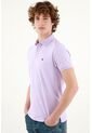 Polo Morada  Lycra-Algodón Para Hombre de Tennis