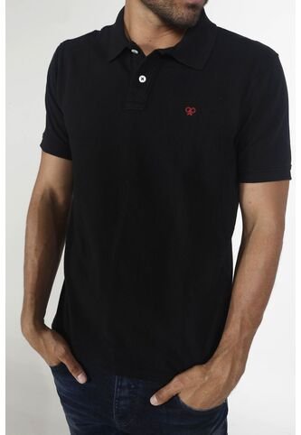 Tennis Polo Negra 100% Algodón Para Hombre Tennis