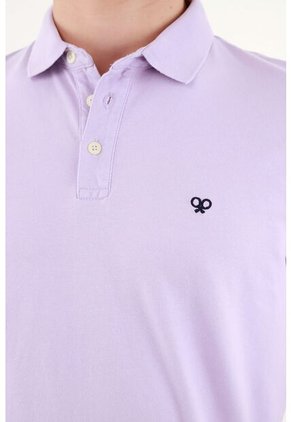 Polo Morada  Lycra-Algodón Para Hombre