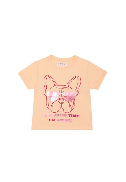 Camiseta Estampada Amarilla Para Niña