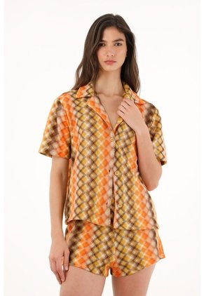 Tennis Camisa Tipo Bowling Manga Corta Para Mujer