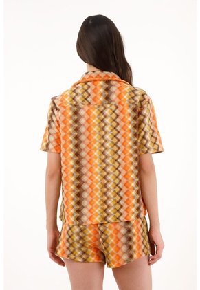 Tennis Camisa Tipo Bowling Manga Corta Para Mujer