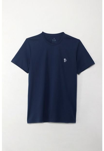 Camiseta Manga Corta Estampada Azul Para Hombre
