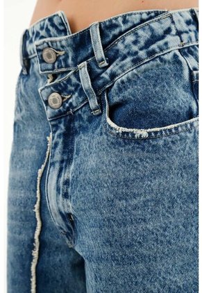 Jean Azul Desflecado Para Mujer