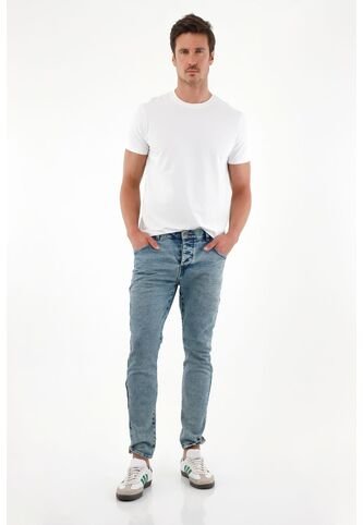 Tennis Jean Skinny De Tiro Medio Azul Claro Para Hombre Tennis