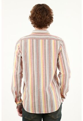 Camisa Cuello Francés A Rayas Para Hombre