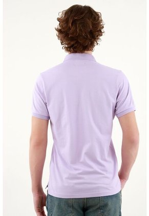 Polo Morada  Lycra-Algodón Para Hombre