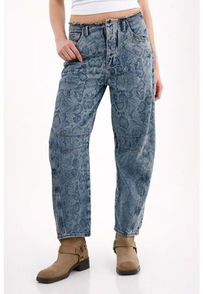 Tennis Jeans Horseshoe Con Estampado Animal En Denim Para Mujer