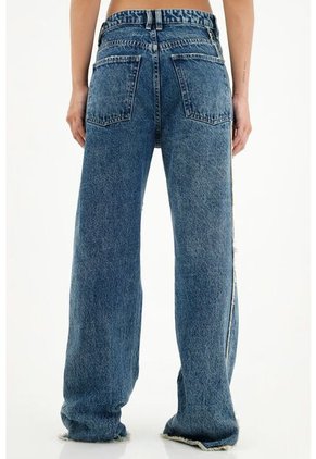 Jean Azul Desflecado Para Mujer