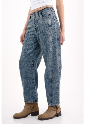 Tennis Jeans Horseshoe Con Estampado Animal En Denim Para Mujer