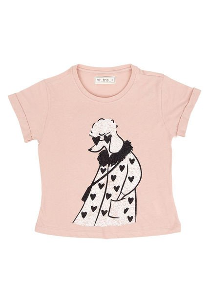 Camiseta Manga Corta Estampada Para Niña