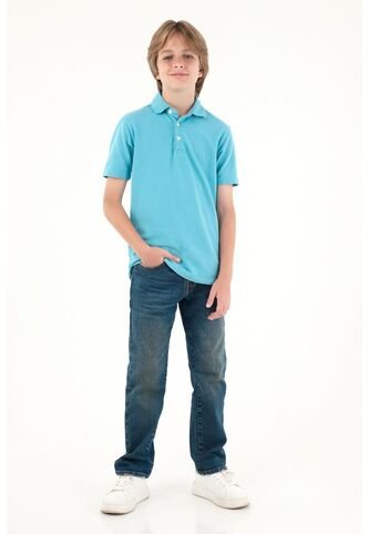 Jean Recto Tiro Medio Azul Para Niño Tennis