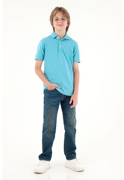 Jean Recto Tiro Medio Azul Para Niño