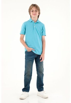 Jean Recto Tiro Medio Azul Para Niño