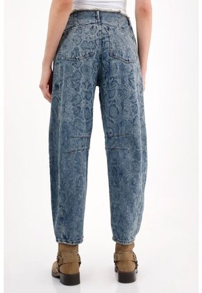 Tennis Jeans Horseshoe Con Estampado Animal En Denim Para Mujer