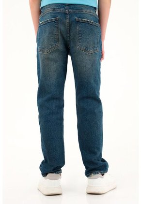 Jean Recto Tiro Medio Azul Para Niño