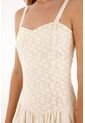 Tennis Vestido Largo Tipo Lino Con Tela Tejida Crudo Para Mujer de Tennis