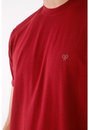 Tennis Camiseta Con Mini Raqueta Roja Para Hombre