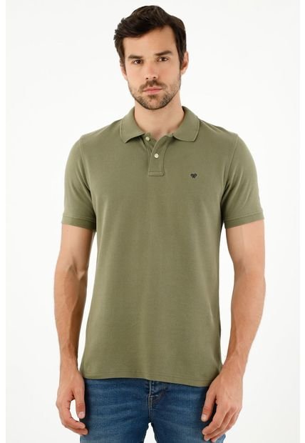 Polo Verde Con Raqueta Multicolor Para Hombre