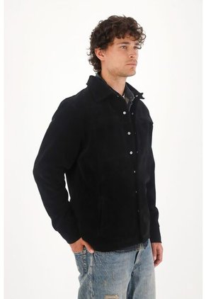 Tennis Chaqueta En Gamuza Sintética Negra Para Hombre